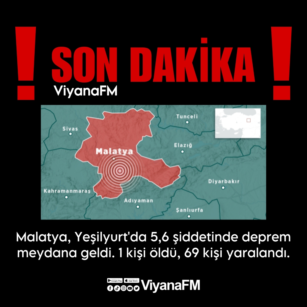 Malatya’da deprem; 1 ölü, 69 yaralı