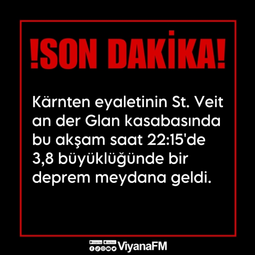 SON DAKİKA! Kärnten‘de deprem!