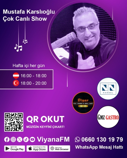 Mustafa Karslıoğlu - Çok Canlı Show - Hafta içi Hergün 16:05 - 18:00 arası