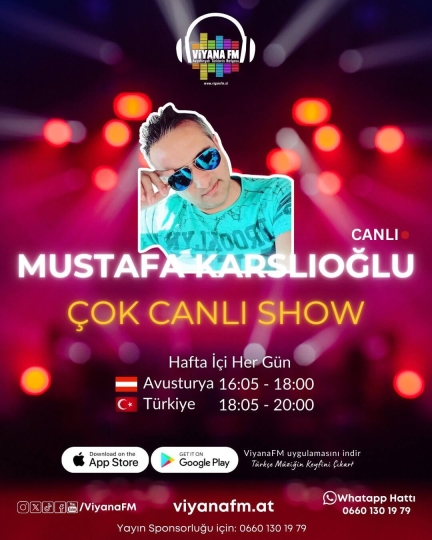 Mustafa Karslıoğlu - Hafta içi Hergün 16:00 - 18:00 arası