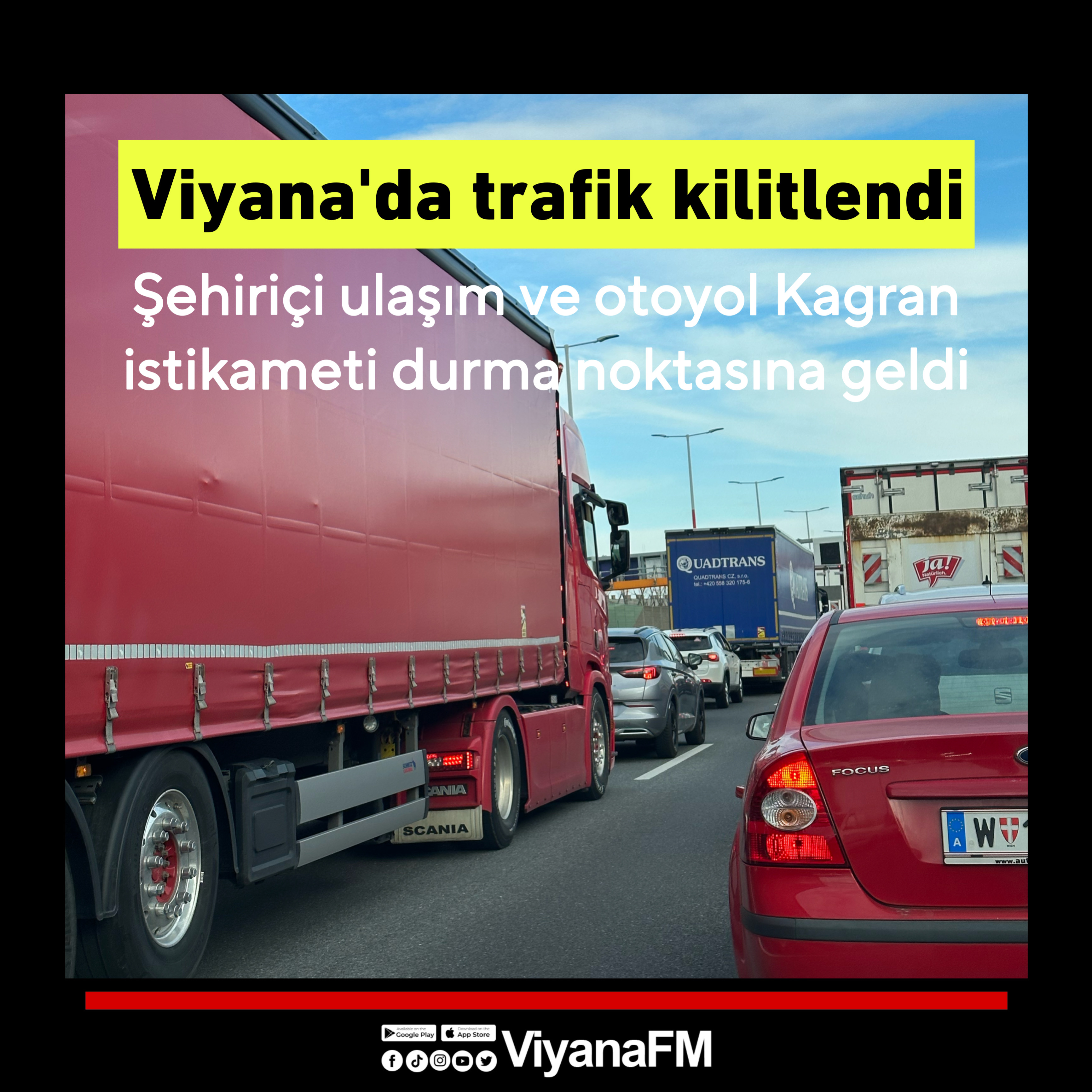 Viyana’da trafik kilitlendi 